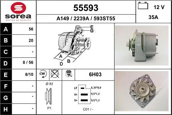 EAI 55593 - Alternator www.autospares.lv