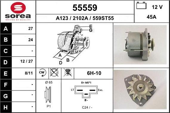 EAI 55559 - Генератор www.autospares.lv