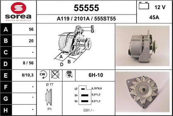 EAI 55555 - Генератор www.autospares.lv