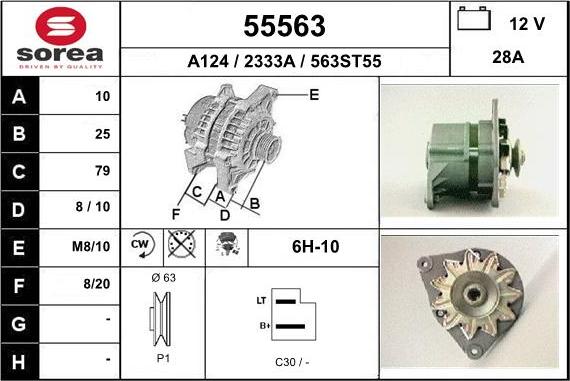 EAI 55563 - Генератор www.autospares.lv