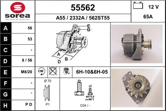 EAI 55562 - Генератор www.autospares.lv