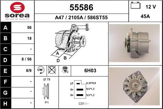 EAI 55586 - Генератор www.autospares.lv