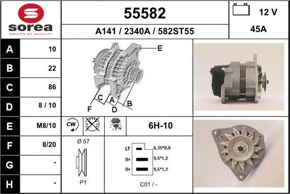 EAI 55582 - Генератор www.autospares.lv