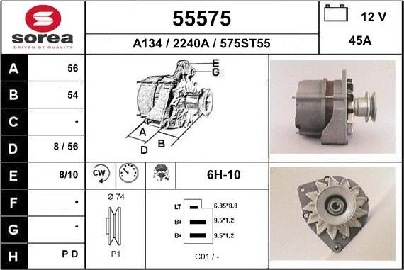 EAI 55575 - Alternator www.autospares.lv