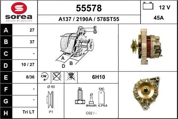 EAI 55578 - Alternator www.autospares.lv