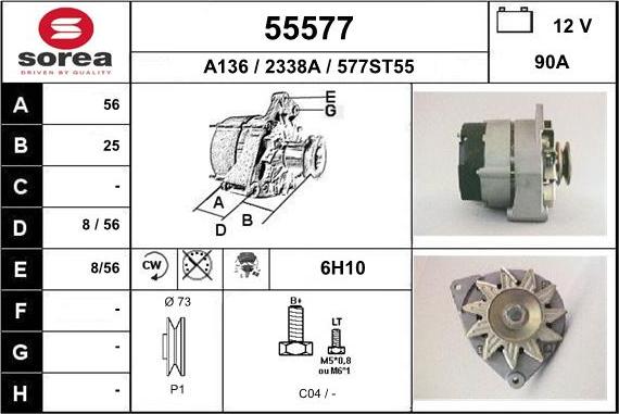 EAI 55577 - Alternator www.autospares.lv