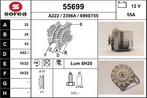 EAI 55699 - Генератор www.autospares.lv