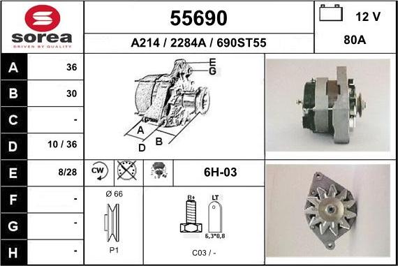 EAI 55690 - Генератор www.autospares.lv