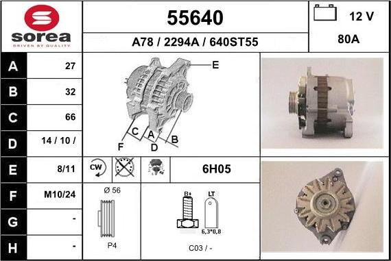 EAI 55640 - Генератор www.autospares.lv