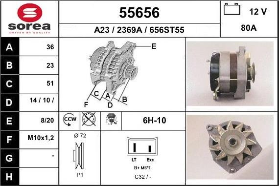 EAI 55656 - Генератор www.autospares.lv