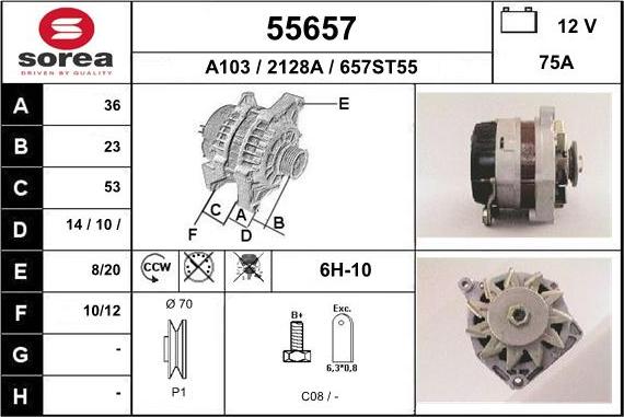 EAI 55657 - Генератор www.autospares.lv