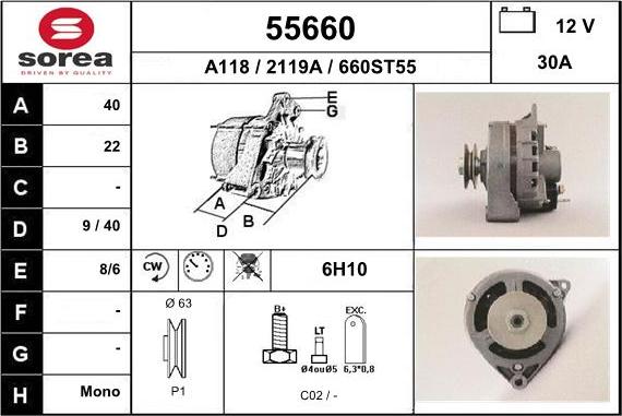 EAI 55660 - Ģenerators www.autospares.lv