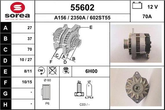 EAI 55602 - Ģenerators www.autospares.lv