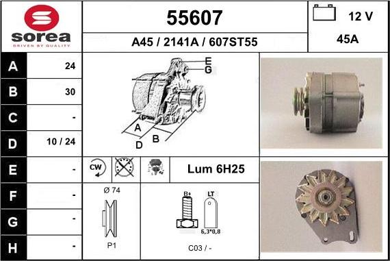 EAI 55607 - Alternator www.autospares.lv