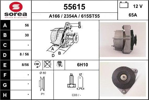 EAI 55615 - Генератор www.autospares.lv