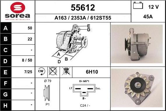 EAI 55612 - Генератор www.autospares.lv