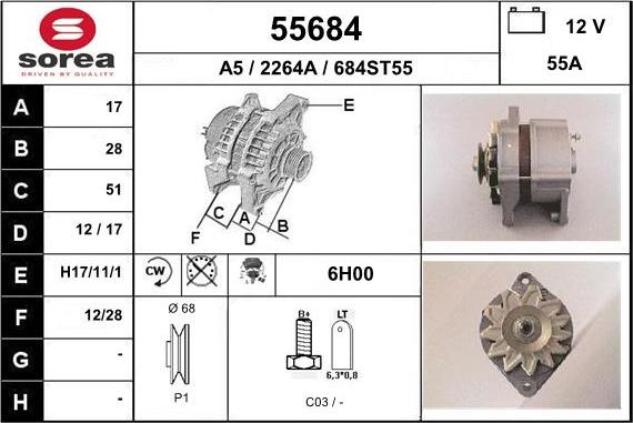 EAI 55684 - Alternator www.autospares.lv