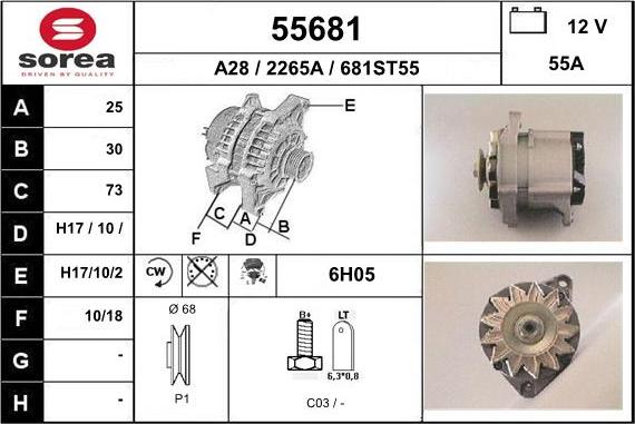 EAI 55681 - Alternator www.autospares.lv