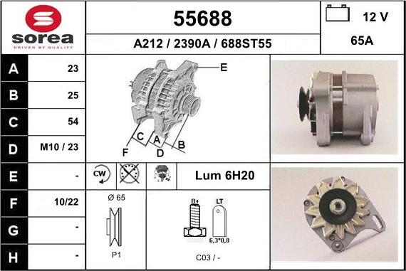 EAI 55688 - Ģenerators www.autospares.lv