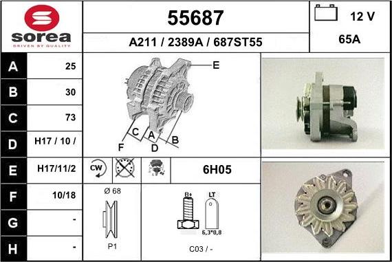 EAI 55687 - Ģenerators www.autospares.lv