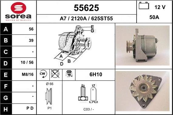 EAI 55625 - Генератор www.autospares.lv