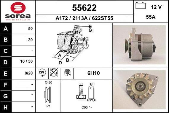 EAI 55622 - Генератор www.autospares.lv