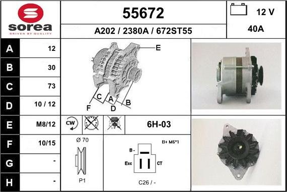 EAI 55672 - Alternator www.autospares.lv