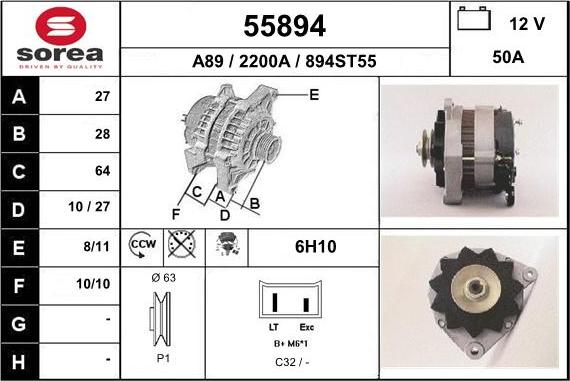 EAI 55894 - Генератор www.autospares.lv