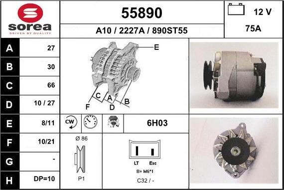 EAI 55890 - Ģenerators www.autospares.lv