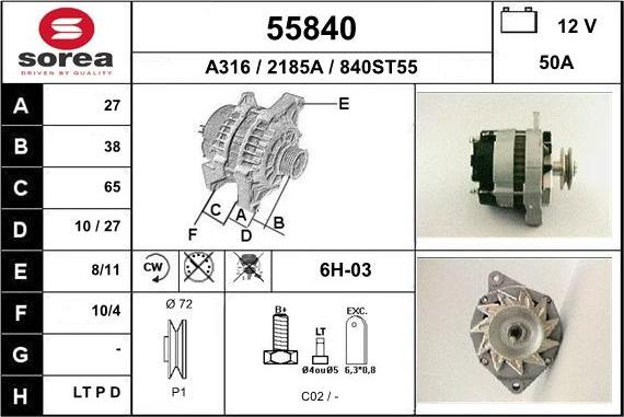 EAI 55840 - Ģenerators www.autospares.lv