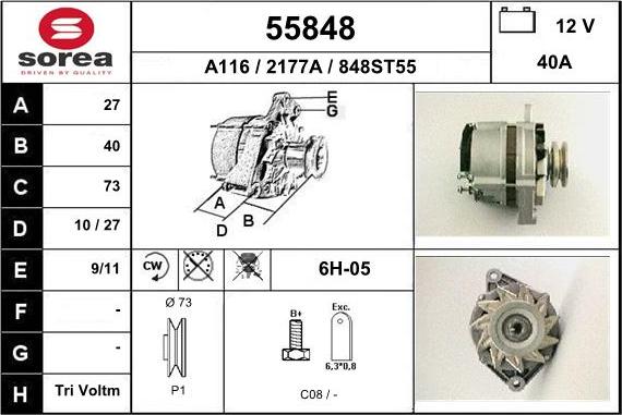 EAI 55848 - Генератор www.autospares.lv