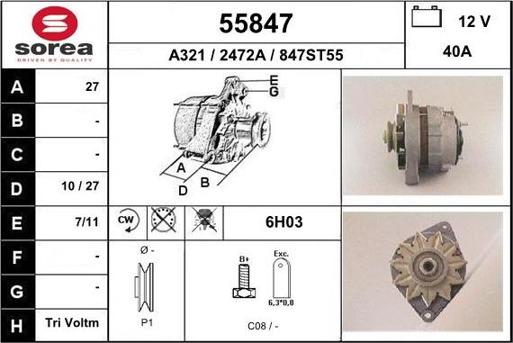 EAI 55847 - Alternator www.autospares.lv