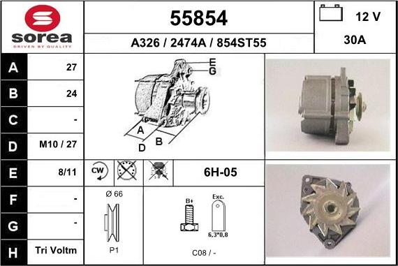 EAI 55854 - Alternator www.autospares.lv