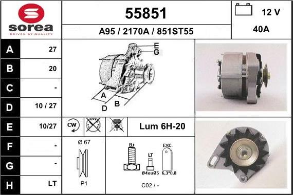 EAI 55851 - Alternator www.autospares.lv