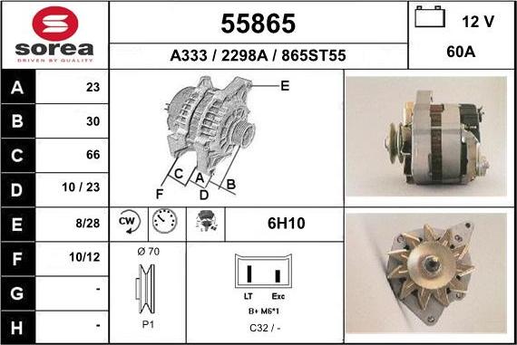 EAI 55865 - Генератор www.autospares.lv