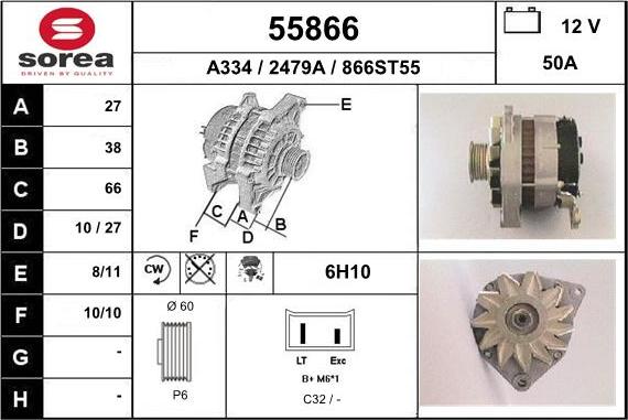 EAI 55866 - Ģenerators www.autospares.lv