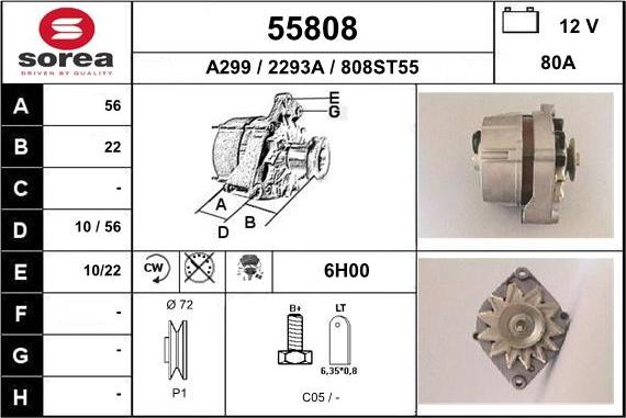 EAI 55808 - Генератор www.autospares.lv