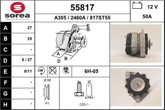 EAI 55817 - Генератор www.autospares.lv