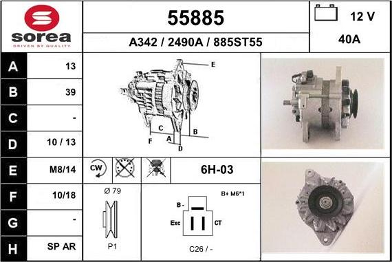 EAI 55885 - Генератор www.autospares.lv