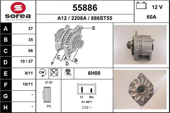 EAI 55886 - Alternator www.autospares.lv