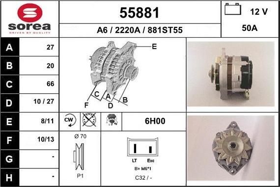 EAI 55881 - Alternator www.autospares.lv