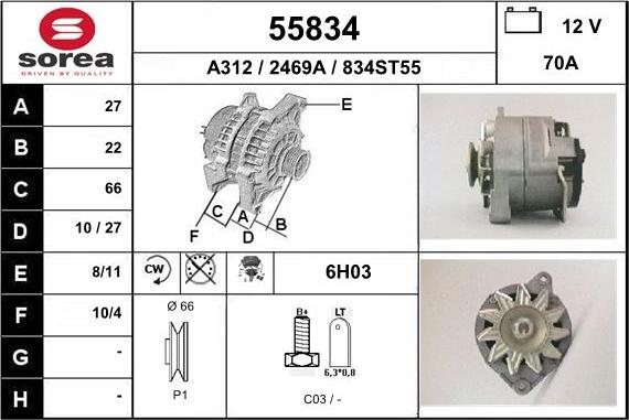 EAI 55834 - Ģenerators www.autospares.lv