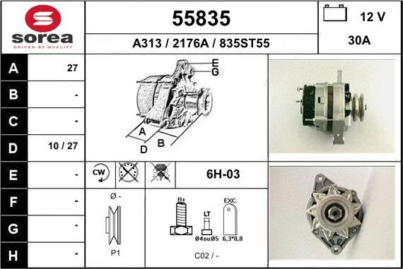 EAI 55835 - Alternator www.autospares.lv