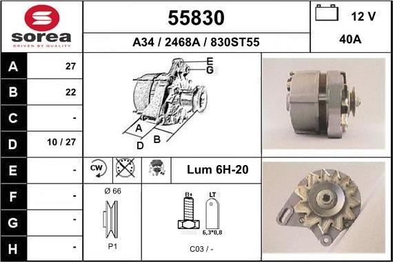 EAI 55830 - Alternator www.autospares.lv