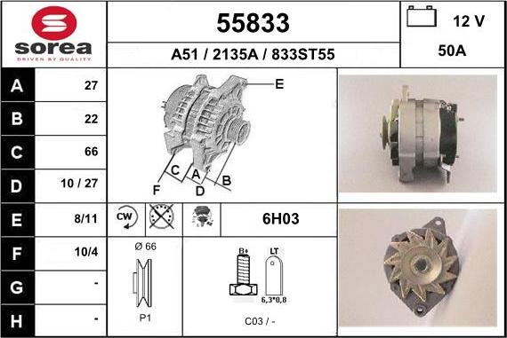 EAI 55833 - Ģenerators www.autospares.lv