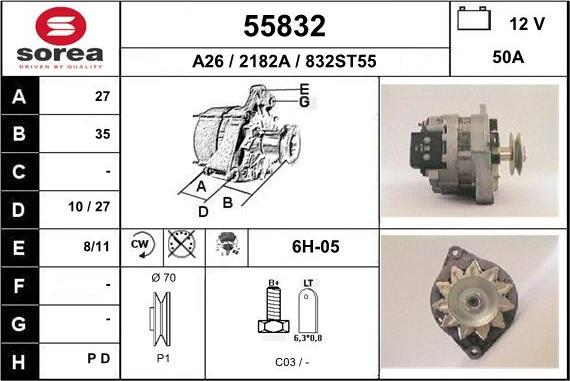 EAI 55832 - Alternator www.autospares.lv