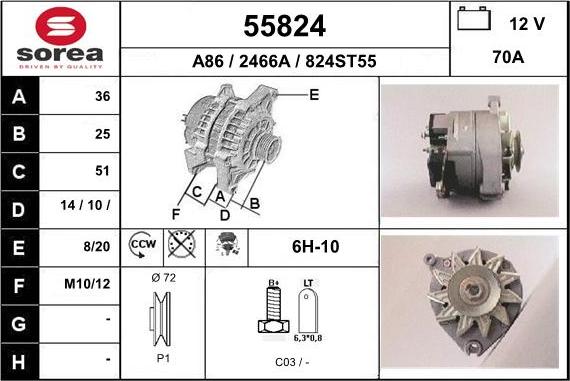 EAI 55824 - Генератор www.autospares.lv