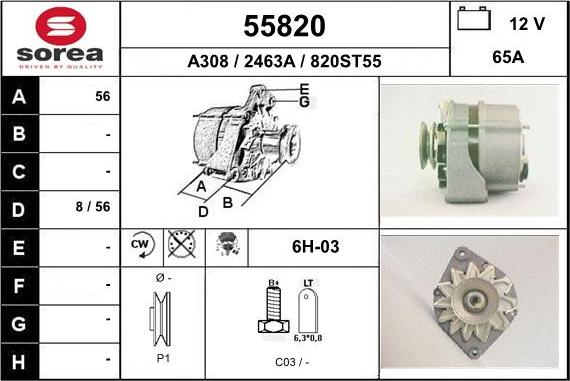 EAI 55820 - Генератор www.autospares.lv