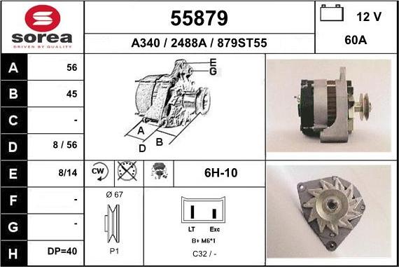 EAI 55879 - Генератор www.autospares.lv