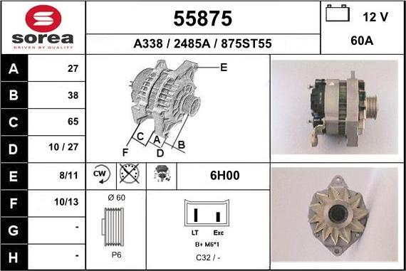 EAI 55875 - Ģenerators www.autospares.lv